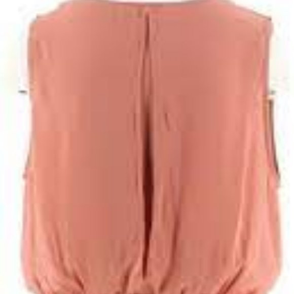 NWT H HALSTON DRAPED CHIFFON ROSE OVERLAY DRESS 14 - Picture 6 of 12